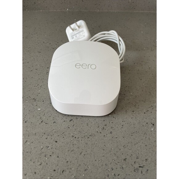 Eero 6 Dual Band Mesh Router Model Number N010001 White w cord - Picture 3 of 9